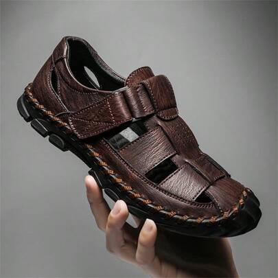 Men's Outdoor Closed Toe Sandals Large Size Casual Sports Sandals Driving Shoes; Handcrafted Sandals