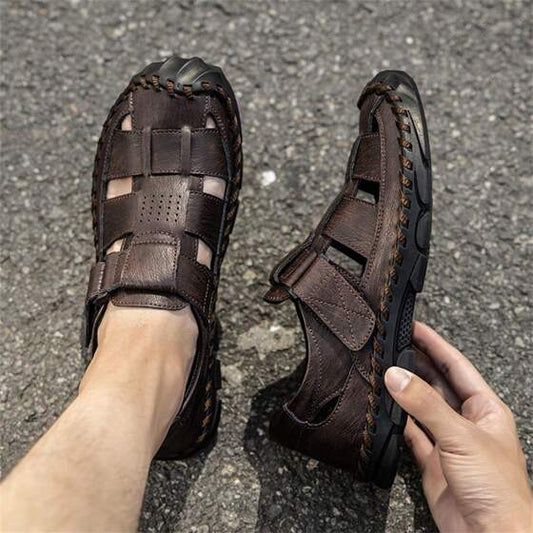 Men's Outdoor Closed Toe Sandals Large Size Casual Sports Sandals Driving Shoes; Handcrafted Sandals